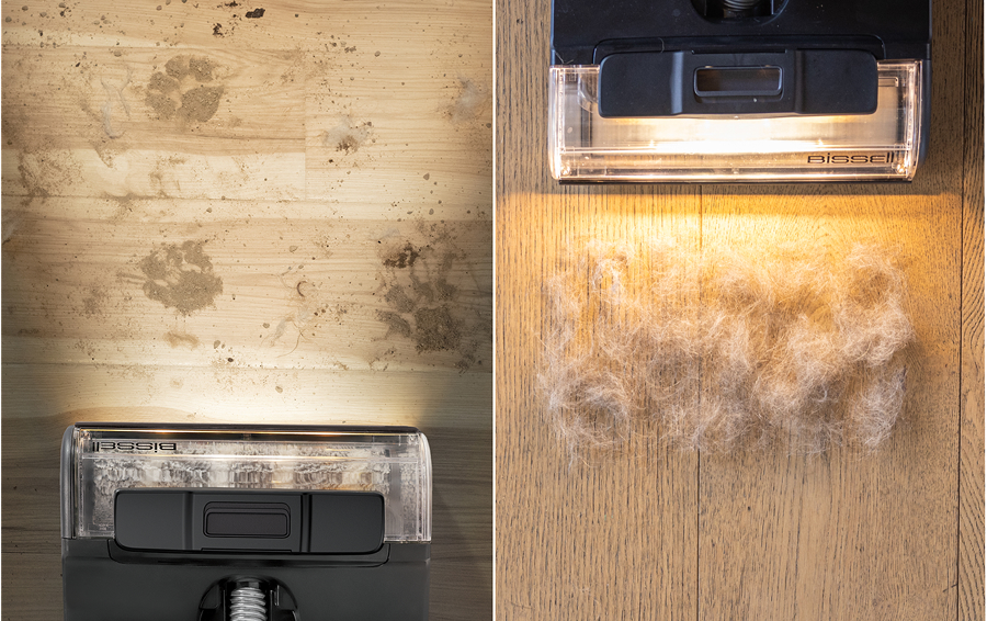 La tecnologia FurFinder™ Headlight rivela fino a 9 volte* più peli di animali